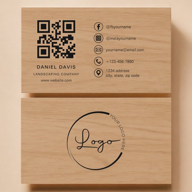 Carte De Visite Code QR professionnel de l'entreprise d'aménagemen (Créateur téléchargé)
