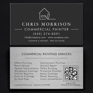 Carte De Visite Code QR Professionnel de Peinture Commerciale