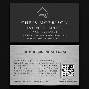 Carte De Visite Code QR Professionnel de Peinture d'Intérieur