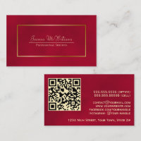Code QR professionnel élégant Crimson Red & Gold