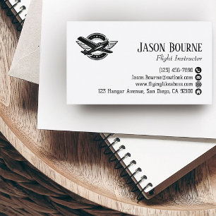 Carte De Visite Code QR Professionnel Employé Pilote Avion 