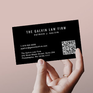 Carte De Visite Code QR professionnel Entreprise Employé Noir