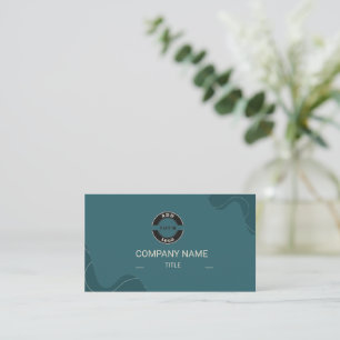 Carte De Visite Code QR Professionnel Luxe Sarcelle et Crème