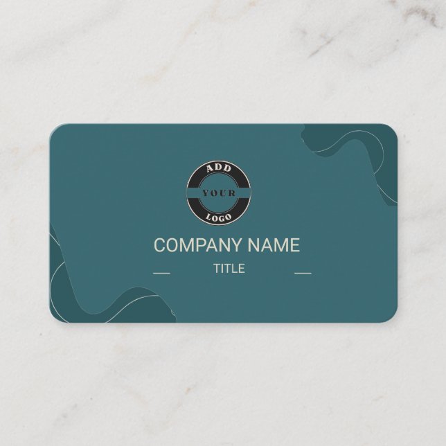 Carte De Visite Code QR Professionnel Luxe Sarcelle et Crème (Devant)