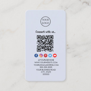 Carte De Visite Code Qr professionnel Médias sociaux Connectez-vou