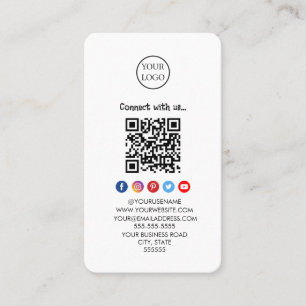 Carte De Visite Code Qr professionnel Médias sociaux Connectez-vou