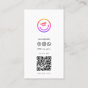 Carte De Visite Code Qr professionnel moderne minimaliste