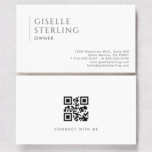 Carte De Visite Code QR professionnel moderne pour propriétaire (Créateur téléchargé)