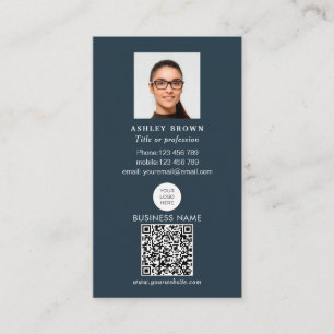 Carte De Visite Code QR professionnel Photo immobilière simple Bu