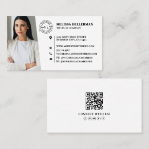 Carte De Visite Code QR Professionnel Photo Votre Logo