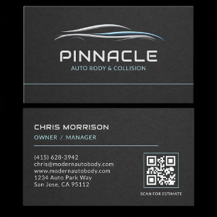 Carte De Visite Code QR Professionnel pour Carrosserie Automobile