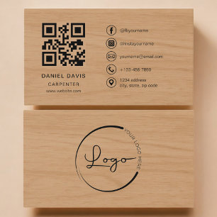 Carte De Visite Code QR professionnel pour menuisier