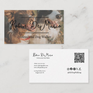 Carte De Visite Code QR professionnel pour promenade de chiens per