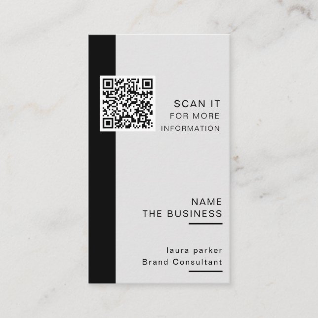Carte De Visite Code QR professionnel Promotion numérisable minima (Devant)
