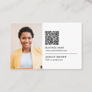 Carte De Visite Code QR professionnel simple logo de relecteur pho