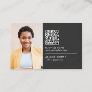 Carte De Visite Code QR professionnel simple logo de relecteur pho