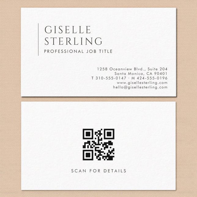 Carte De Visite Code QR professionnel simple moderne (Créateur téléchargé)