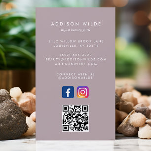 Carte De Visite Code QR Réseaux Sociaux Instagram Facebook Lavande