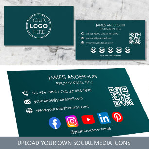 Carte De Visite Code QR Réseaux Sociaux Logo Professionnel Sarcell