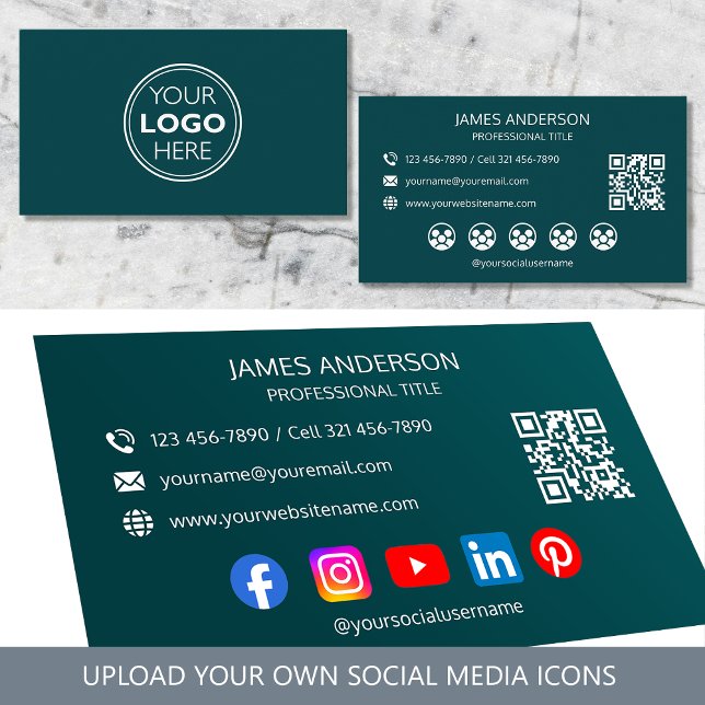 Carte De Visite Code QR Réseaux Sociaux Logo Professionnel Sarcell (Créateur téléchargé)