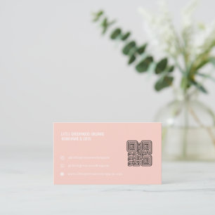 Carte de visite Code QR Rose Féminin Moderne