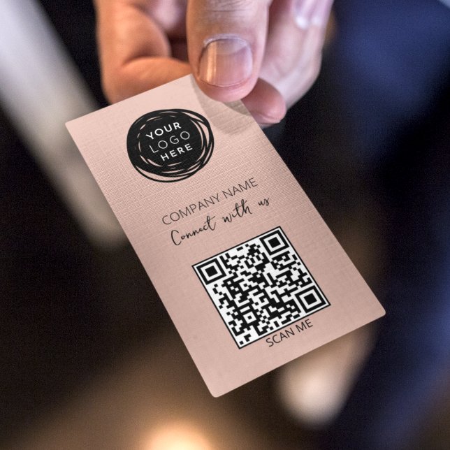 Carte De Visite Code QR rose moderne Médias sociaux (Créateur téléchargé)