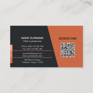 Carte De Visite code QR rouge logo professionnel des médias socia
