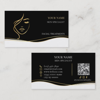 Carte De Visite code QR Salon de soins de beauté et de peau