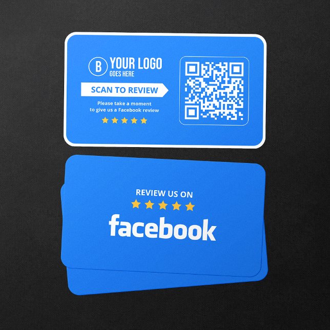 Carte De Visite Code QR scannable 5 étoiles pour avis Facebook Bus (Créateur téléchargé)