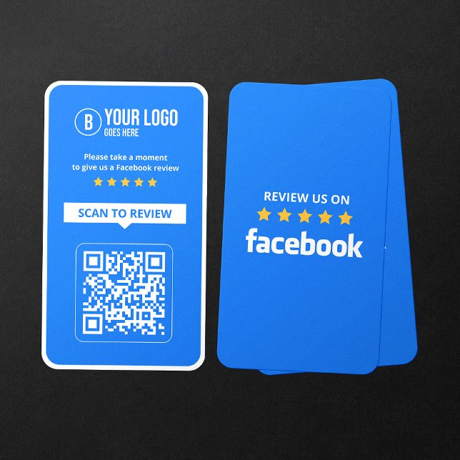 Carte De Visite Code QR scannable 5 étoiles pour avis sur Facebook (Créateur téléchargé)