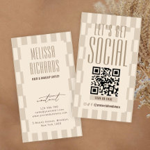 Code QR scannable des médias sociaux Groovy Beige