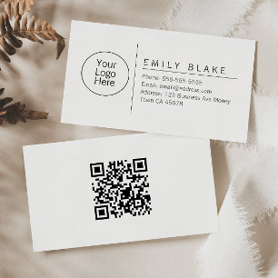 Carte De Visite Code QR scannable minimaliste professionnel