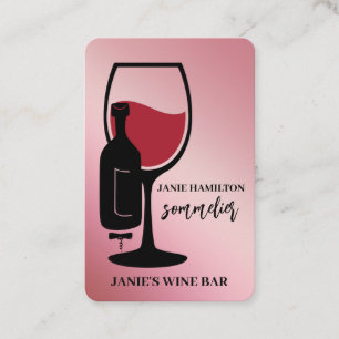 Carte De Visite Code QR scannable rose du bar à vin