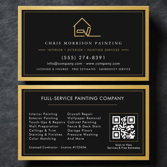 Carte De Visite Code QR Service de Peinture à Domicile (Créateur téléchargé)