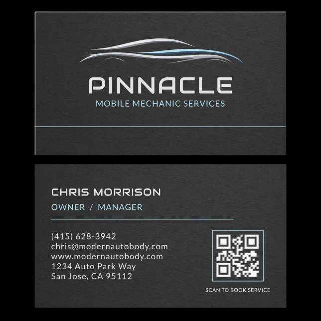 Carte De Visite Code QR Services de Mécanicien Mobile Professionne (Créateur téléchargé)