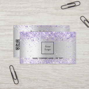 Carte De Visite Code QR Silver Lavender