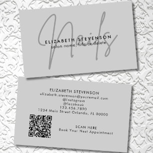 Carte De Visite Code QR simple et minimaliste de technicien en ver