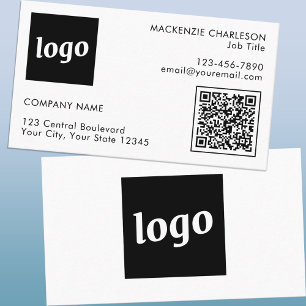 Carte De Visite Code QR simple logo et texte
