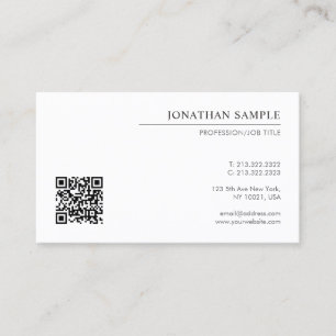 Carte De Visite Code QR simple Modèle moderne et élégant personnal