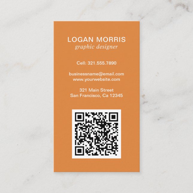 Carte De Visite Code QR simple moderne (Devant)