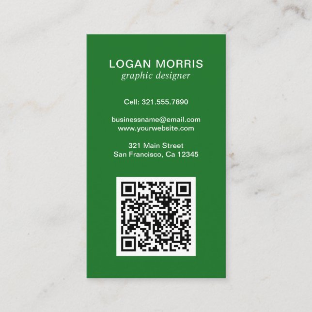 Carte De Visite Code QR simple moderne (Devant)
