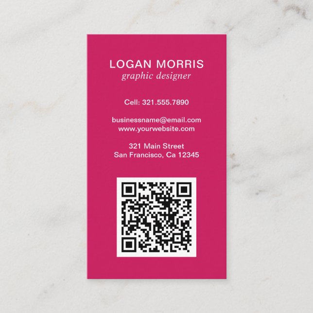Carte De Visite Code QR simple moderne (Devant)