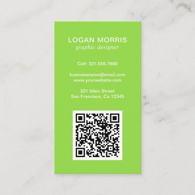 Carte De Visite Code QR simple moderne (Devant)