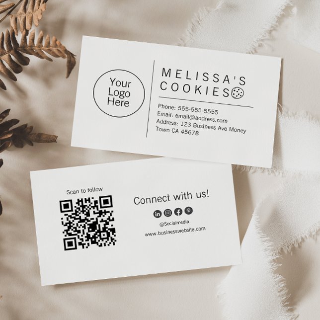 Carte De Visite Code QR simple pour boulangerie prêt à l'emploi (Créateur téléchargé)