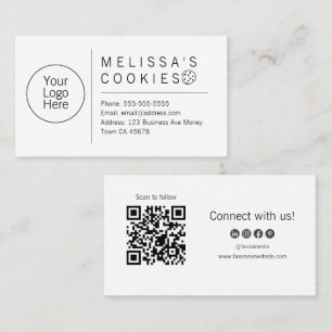 Carte De Visite Code QR simple pour boulangerie prêt à l'emploi