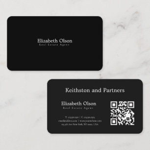 Carte De Visite Code QR simple promotionnel pour agent immobilier 