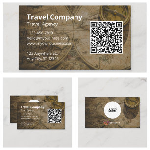 Carte De Visite Code QR Site Agence de Voyages