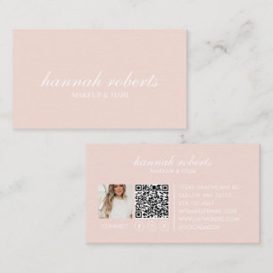 Carte De Visite Code QR Social Photo Maquillage Coiffure Écriture