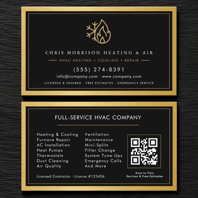 Carte De Visite Code QR Technicien CVC  (Créateur téléchargé)