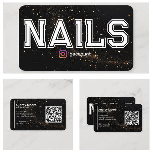 Carte De Visite Code QR Technicienne de Vernis à Ongles Profession